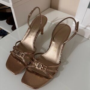 Guess Women's Metallic Strappy Heels